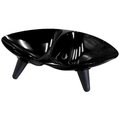 Pet Life Pet Life S3BKDPB Melamine Couture Sculpture Double Food and Water Dog Bowl; Black S3BKDPB